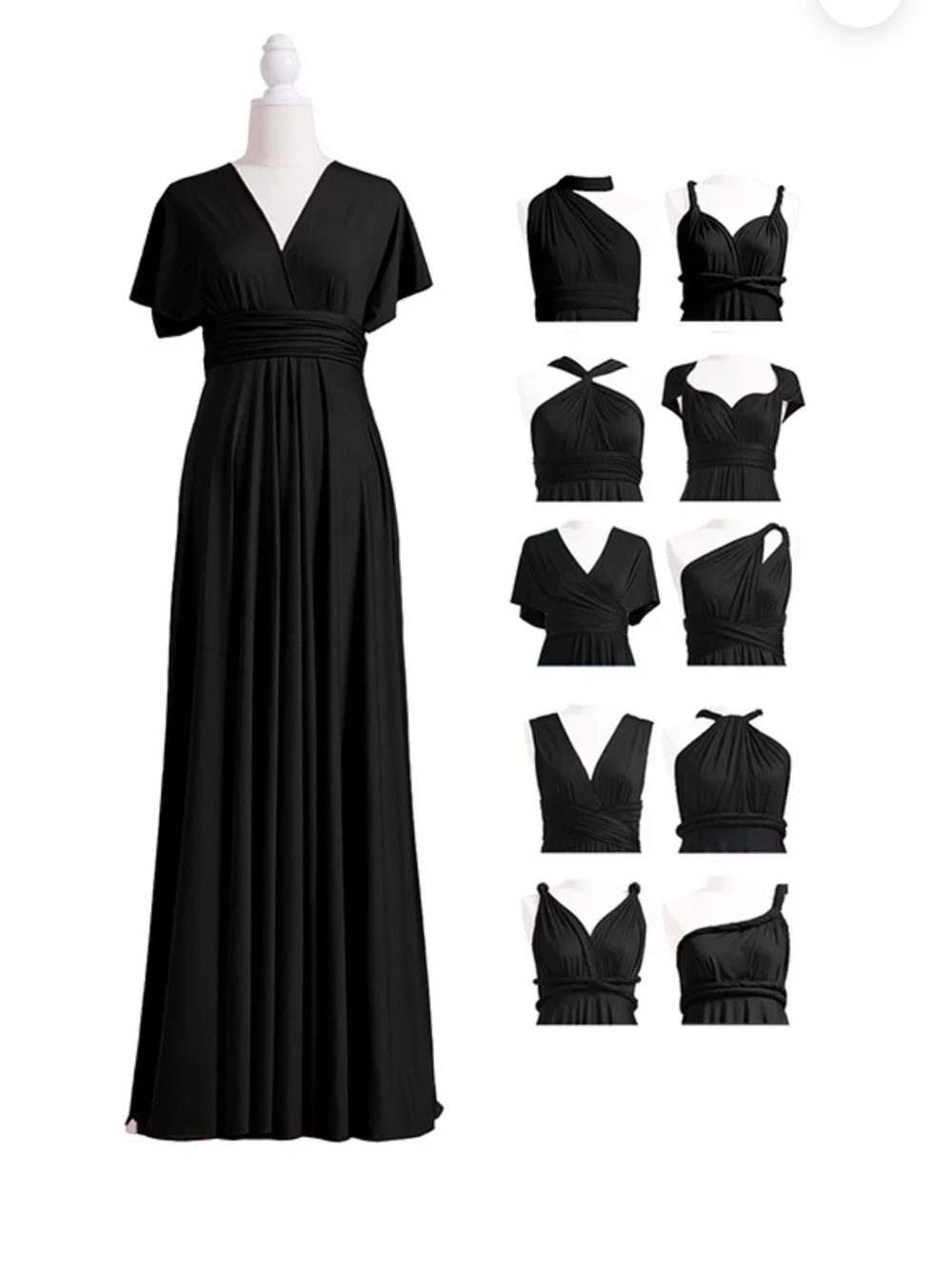 Versatile Black infinity Maxi Dress- multi way. NEW